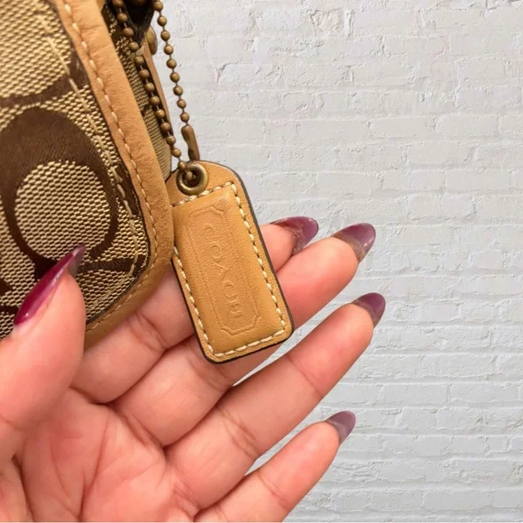 Y2K Coach Brown Signature Canvas Turn Lock Crossbody Bag - Picture 5 of 7